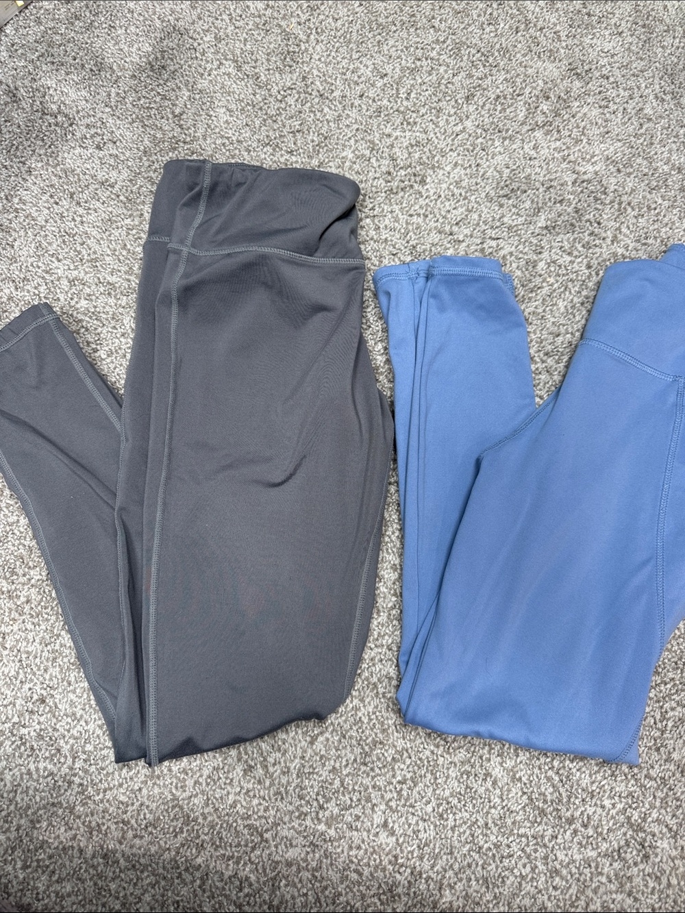 Womens Active Winter Leggings - Gray and Blue